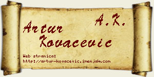 Artur Kovačević vizit kartica